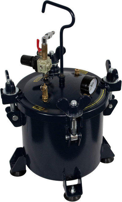 The California Air Tools 255C 2.5 Gallon Pressure Pot is ideal for resin casting with precise control, a coated steel tank, and stable, portable design. Great for epoxy resin workspaces needing consistent pressure and compact mobility.