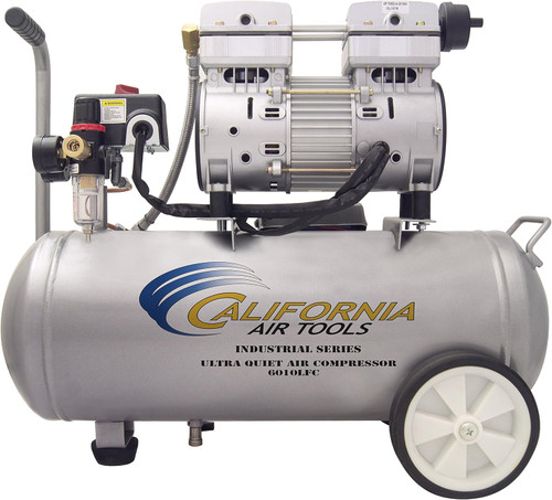 The California Air Tools 6010LFC 1.0 HP Ultra Quiet and Oil-Free Industrial Air Compressor delivers quiet and efficient performance at just 60 dB, making it ideal for indoor and noise-sensitive environments. Powered by a 1.0 HP motor, this compressor offers 4.00 CFM at 40 PSI and 3.00 CFM at 90 PSI, with a maximum pressure of 125 PSI. The oil-free pump ensures cleaner air and requires less maintenance. Its 6.0-gallon steel tank and lightweight design (54 lbs.) make it highly portable for nailing, inflation, and light industrial tasks.