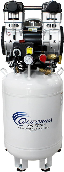 The California Air Tools 10020DCAD-22060 Ultra Quiet Oil-Free Air Compressor delivers powerful 2.0 HP performance at just 70 dB, making it ideal for indoor, dental, or noise-sensitive environments. This 10-gallon, 220V electric compressor features an oil-free dual piston pump, 80% air dryer, aftercooler, and auto drain valve for cleaner, drier air and reduced maintenance. With a 125 PSI max pressure and 5.3 CFM @ 90 PSI, it’s a reliable solution for high-efficiency air compression in compact workspaces.