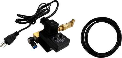 The California Air Tools EZ2321ADL AUTOMATIC DRAIN VALVE LONG EXTENSION KIT is a durable and efficient solution for air compressor drainage. Constructed with a forged brass valve body, it supports a maximum pressure of 230 PSI and includes a timer manual test switch for precise operation. This kit is ideal for users seeking reliable drainage with easy installation, featuring ¼" NPT connections and bright indicator lights for operational status. Compatible with 110V 60Hz outlets, the kit ensures long-lasting performance with clear, visible indicators.