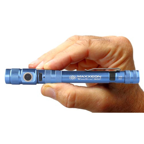 Maxxeon WorkStar 367 Rechargeable LED Zoom Penlight/Inspection Light USB-C - BLUE (MXN00367)