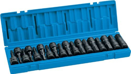 Grey Pneumatic 1598HC 1/2" Drive 18 Pc. Combo Hex Driver SAE/Metric Set