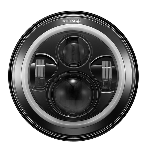 Haizer USA 7" Black Round Projector LED Headlight (HZR-881B) by JB Tools