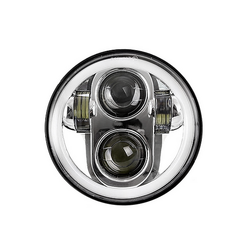 Haizer USA 5.75" Chrome Round Projector LED Headlight (HZR-575R-C) by JB Tools