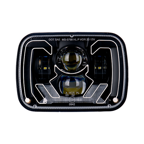 Haizer USA 5"x7" Heated Blk Projector Headlight DRL & TS (HZR-5798H-B) by JB Tools