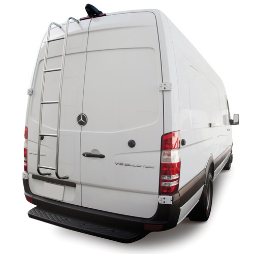 Stainless Steel Van Ladder 093S7 for Sprinter Low Roof 2007–2018, strong rear ladder