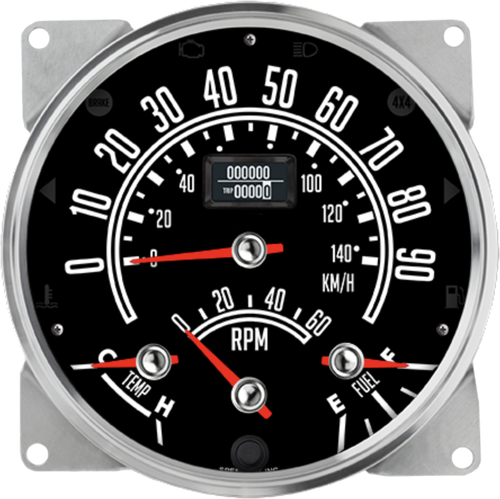 Speedhut 5-1/2" 90mph/140kmh CJ Jeep Speedometer w/ Tachom. (CJ55-QG2) by JB Tools
