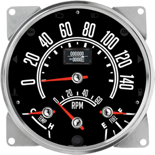 Speedhut 5-1/2" CJ Jeep 140 km/h Speedometer w/ Tachometer (CJ55-QG3) by JB Tools