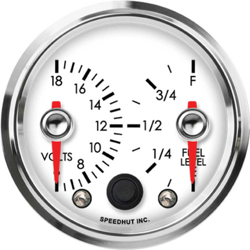 Speedhut 2-5/8" Volts / Fuel Level Dual Gauge (R25-DG2-LEG) by JB Tools