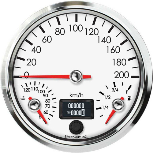 Speedhut 4.5" Triple 200km/h Speedo/Fuel Level/WT Temp (L45-TG005-LEG) by JB Tools