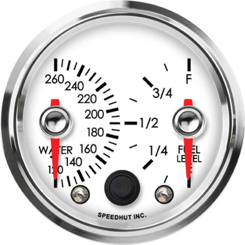 Speedhut 2-5/8" Water Temp / Fuel Level Dual Gauge (R25-DG3-LEG) by JB Tools