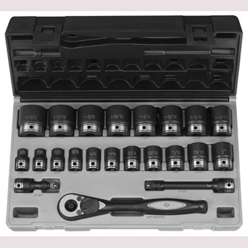Grey Pneumatic 82622 1/2" Dr. 22pc Fractional Duo-Socket Set - 6 Pt.