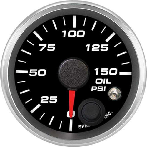Speedhut 2-1/16" 0-150 PSI Oil Pressure Gauge w/ Warning (R2-OP7-REV) by JB Tools