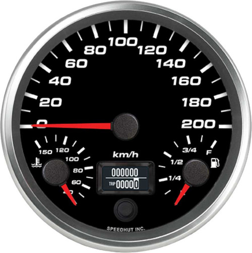Speedhut 4.5" Triple 200kmh Speedo/Fuel Level/Oil Temp (L45-TG011-REV) by JB Tools