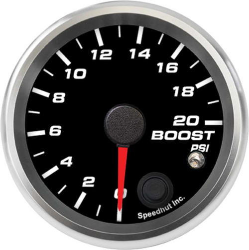 Speedhut 2-5/8" 0-20 PSI Boost Gauge w/ Warning (R25-B3-REV) by JB Tools