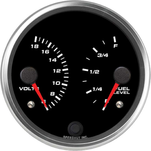 Speedhut 4" Volts / Fuel Level Dual Gauge (R4-DG2-REV) by JB Tools