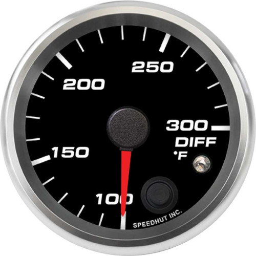 Speedhut 2-5/8" 100-300F Diff Temp Gauge w/ Warning (R25-DT1-REV) by JB Tools