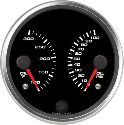 Speedhut 4" Dual Oil Temp / Oil Pressure Gauge (R4-DG6-REV) by JB Tools