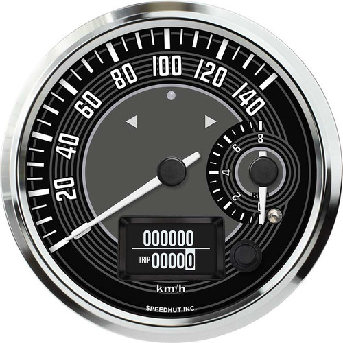 Speedhut 4-1/2" VW Design 140kmh GPS Speed/8K Tach Gauge (R45-DS11-VW) by JB Tools