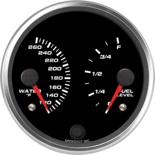 Speedhut 4" Porsche Series Water Temp / Fuel Level Gauge (R4-DG3-PCH) by JB Tools