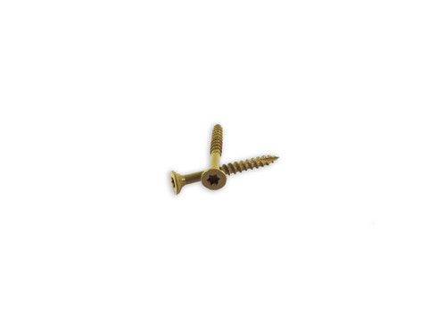 WoodPro Fasteners AP9X318-1M T25 1000-Count 9 by 3-1/8-Inch All Purpose Wood Construction Screws feature a Torx star drive and sharp Type-17 point for easy drilling and reduced bit stripping. The gold galvanized finish with PPG 1,000-hour E-Coat offers durable corrosion resistance for interior and exterior wood projects, including decking and flooring. Ideal for treated lumber, these screws provide secure fastening with clean countersinking.
