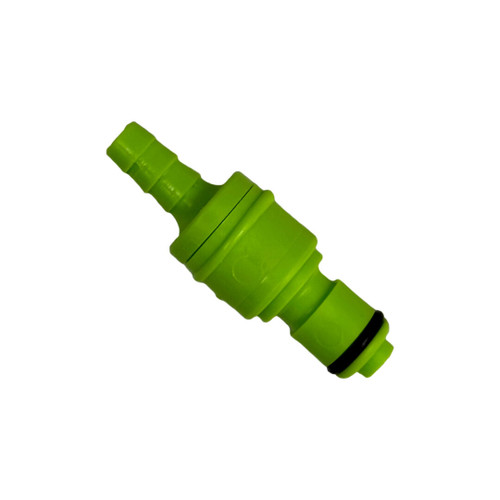 Green Paragon connectors, including male, female, bulkhead, and large male and female with black caps, are designed for air and fluid hose systems.