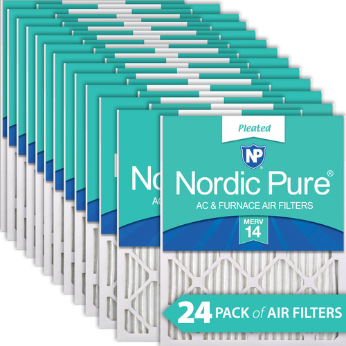 Twenty Four Packs Nordic Pure 12x20x1 Pleated MERV 14 Air Filters boxed bulk pack 12x20x1M14-24