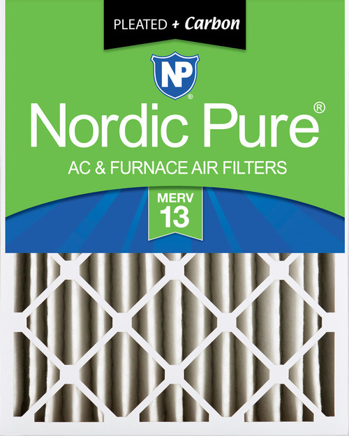 One Pack Nordic Pure 12x24x4 Pleated Air Filters MERV 13 Plus Carbon single pack 12x24x4M13+C-1