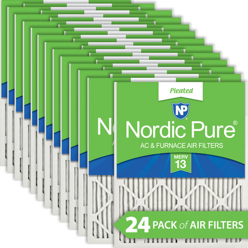 Twenty-four Packs Nordic Pure 14x24x1 Pleated MERV 13 Air Filters boxed bulk pack 14x24x1M13-24