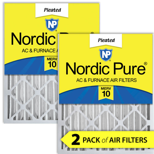 Two Packs Nordic Pure 16x24x4 Pleated MERV 10 Air Filters side by side 16x24x4M10-2