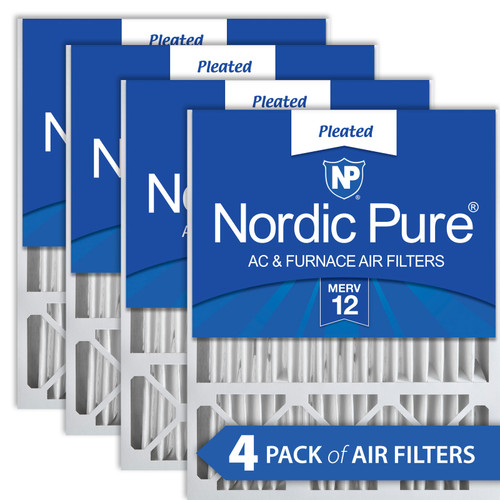 Four Packs Nordic Pure 16x25x5 Honeywell/Lennox Replacement MERV 12 Air Filters stacked 16x25x5HM12-4