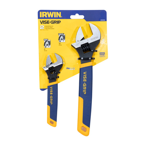 Irwin 2078700 Adjustable Wrench Set 6" and 10" - 2 Piece