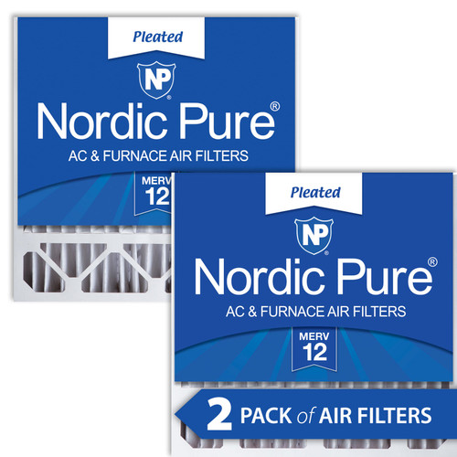 Two Packs Nordic Pure 20x20x5 Honeywell/Lennox Replacement MERV 12 Air Filters side by side 20x20x5HM12-2