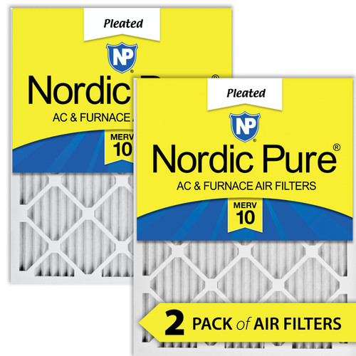Two Packs Nordic Pure 20x22x1 Pleated MERV 10 AC Furnace Filters side by side 20x22x1M10-2
