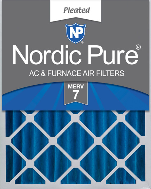 One Pack Nordic Pure 20x25x4 Pleated MERV 7 Air Filter flat 20x25x4M7-1