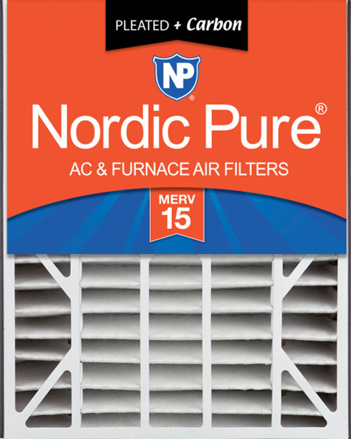 Nordic Pure Air Bear 20x25x5 Air Filter Replacement MERV 15 Plus Carbon 1 Pack single filter 20x25x5ABM15+C-1