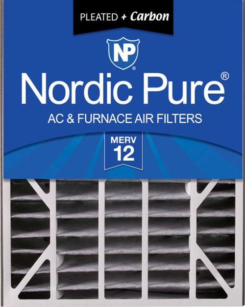 Nordic Pure Air Bear 20x25x5 Air Filter Replacement MERV 12 Pleated + Carbon 1 Pack single filter 20x25x5ABPM12C-1