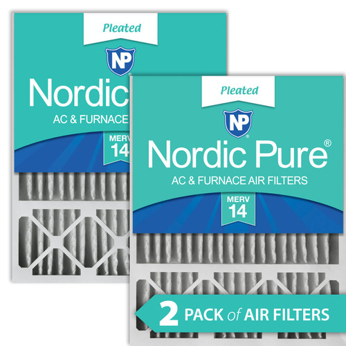 Two Packs Nordic Pure 20x25x5 Honeywell/Lennox Replacement MERV 14 Air Filters stacked 20x25x5HM14-2