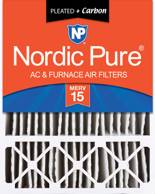One Pack Nordic Pure 20x25x5 Honeywell Replacement Air Filters MERV 15 Plus Carbon single box 20x25x5HM15+C-1