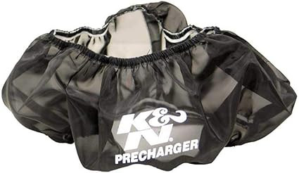 Black K&N Precharger cover designed for K&N air filters, enhancing filtration and performance.