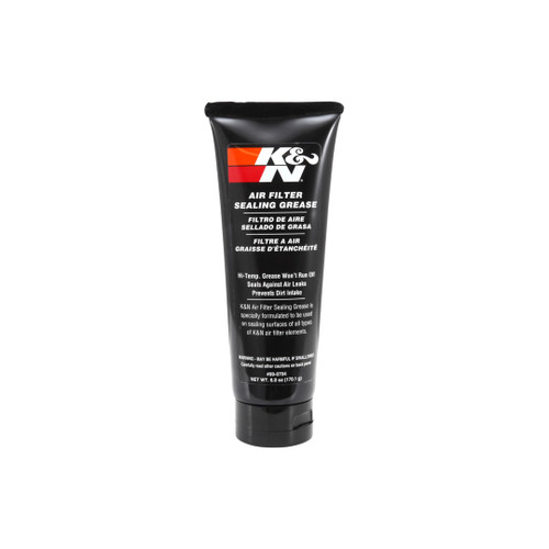 K&N Filters sealing grease in a 6oz tube, used for cleaning and maintaining air filters effectively.