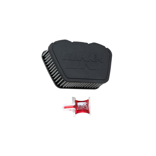 Black K&N air filter, designed for Yamaha XVS950/1300 V-Star motorcycle replacement.