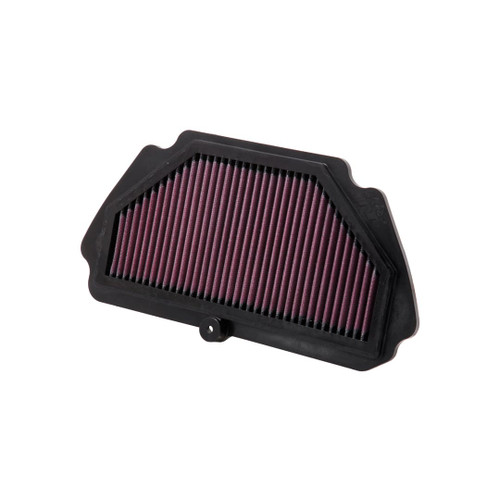 A K&N air filter designed specifically for the Kawasaki ZX6R Ninja, improving airflow and enhancing engine performance.