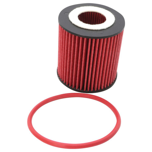 Red K&N oil filter for Mazda BT-50/Raptor with Viton gasket provides superior filtration and durability for your engine.