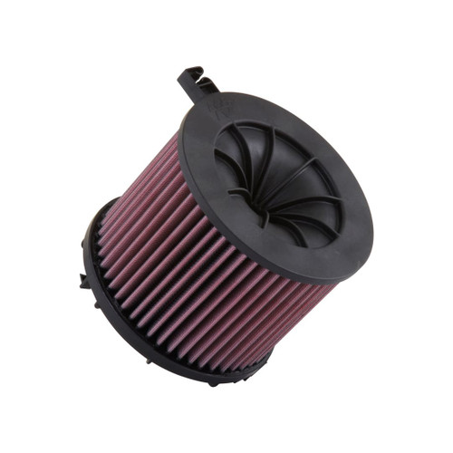 The K&N air filter was designed for Audi A5 2.0L DSL and showcases high-performance filtration for enhanced engine efficiency.