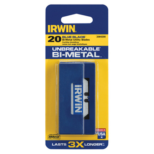 Irwin 2084200 Bi-Metal Utility Blades - Blue Blade, 20 Pack