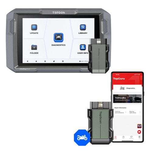 Topdon UltraDiag Moto 8-inch Wireless Motorcycle Diagnostic Tool (UDMOTO) + Free Tool