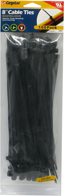 CargoLoc Cable Ties - 8", 100 Pack, Black (32483)