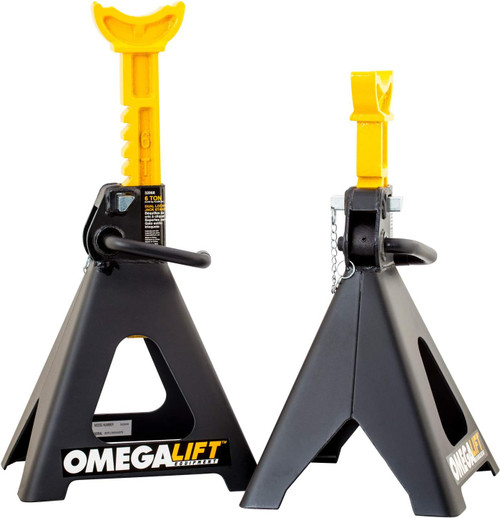 Omega Heavy Duty Jack Stands - Black, 6 Ton Capacity, 1 Pair (32068)