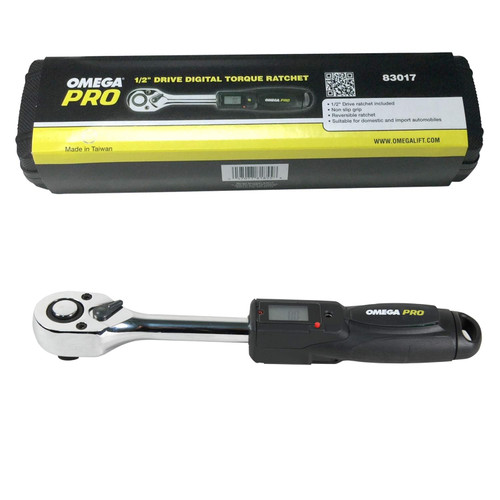 Omega Digital Torque Ratchet Wrench - 1/2" Drive, Range 14.8-73.8 Lb Ft (Foot Pounds)/20-100 Nm (Newton Meters) (83017)
